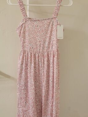 Pink Floral Strap Dress